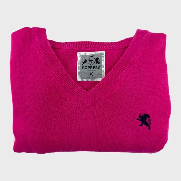 Express Pink V-Neck Sweatshirt - Picture 3 of 14